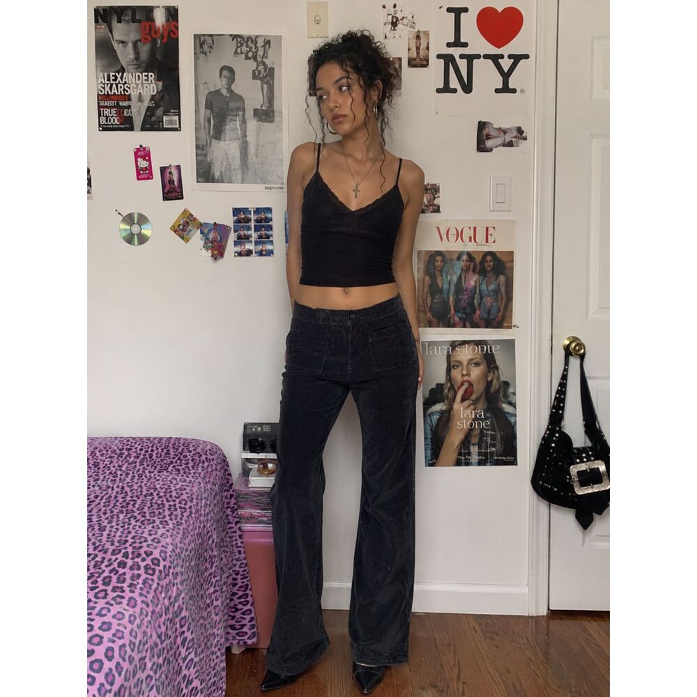 NOOWORKS Black Wide Leg USA Corduroy Pants Trousers   Women's Size XXL